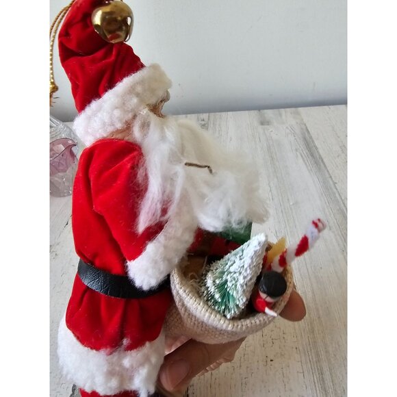 Vintage Santa stocking bag ornament decor Xmas tree velvet felt - Picture 8 of 9